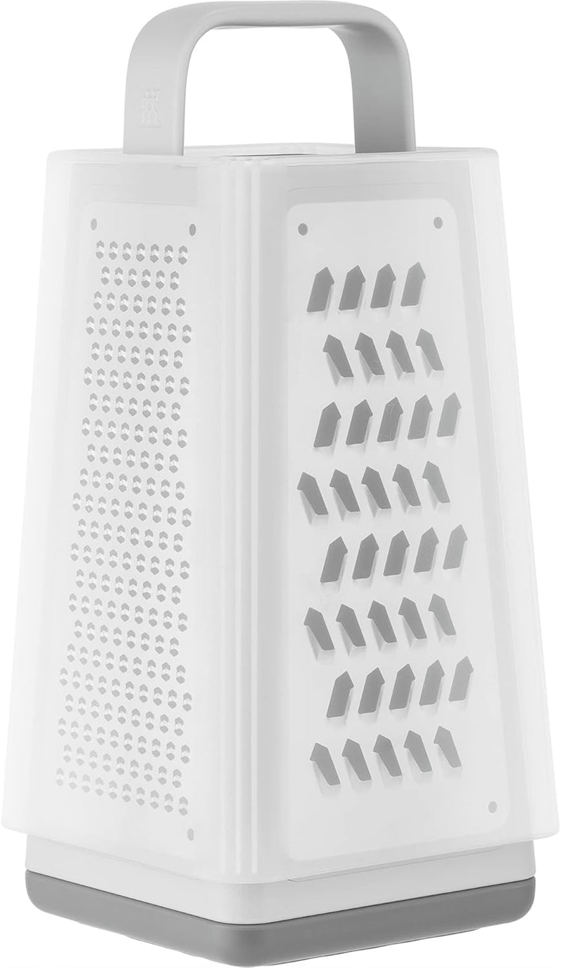 ZWILLING Ralador multifuncional Z-Cut Tower, tecnologia de ralar mais rápido, ralador de queijo, ralador de alho, fatiador, ralador de raspa e mais cinza