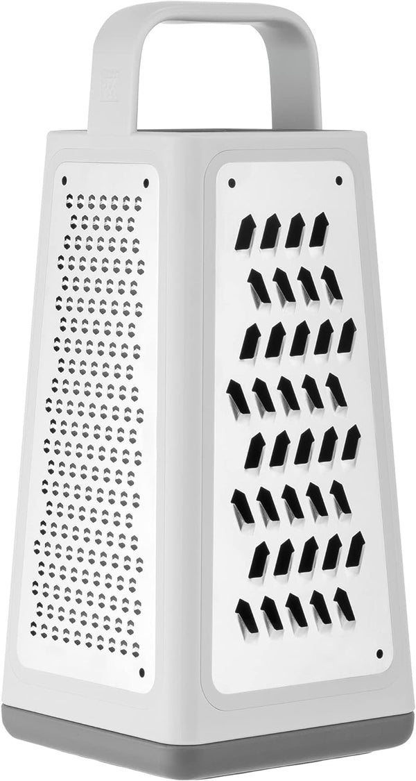 ZWILLING Ralador multifuncional Z-Cut Tower, tecnologia de ralar mais rápido, ralador de queijo, ralador de alho, fatiador, ralador de raspa e mais cinza