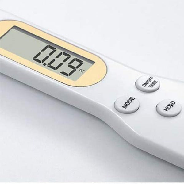 Cuchara dosificadora digital LCD, escala de medición Precision Kitchen, capacidad máxima de 0,5 kg, color blanco