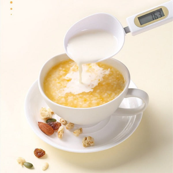 Cuchara dosificadora digital LCD, escala de medición Precision Kitchen, capacidad máxima de 0,5 kg, color blanco