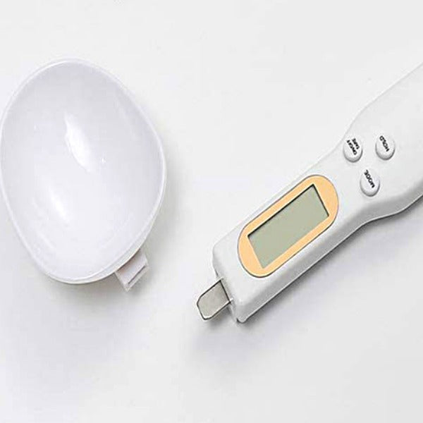 Cuchara dosificadora digital LCD, escala de medición Precision Kitchen, capacidad máxima de 0,5 kg, color blanco