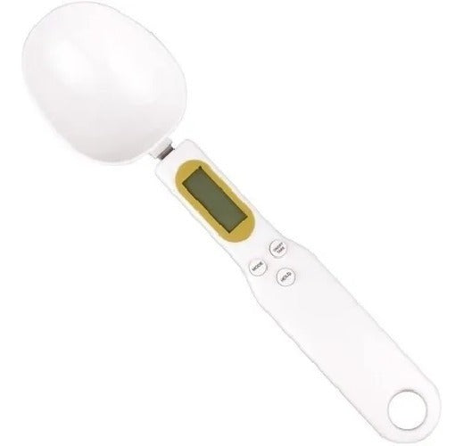 Cuchara dosificadora digital LCD, escala de medición Precision Kitchen, capacidad máxima de 0,5 kg, color blanco