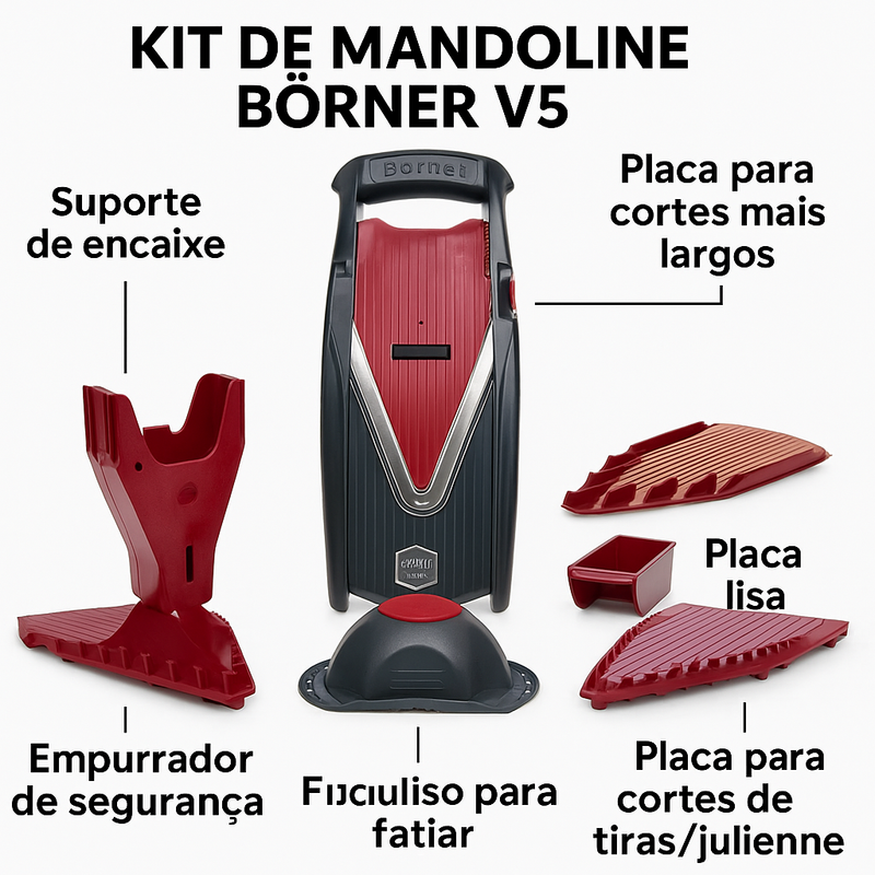 Börner V5 PowerLine – Cortador de Legumes | Kit Base com 4 Peças